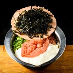 Whole mentaiko grated roe and Korean Monja-yaki