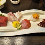 酒と魚菜 はるや - 刺身盛り合わせ5種