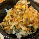 山之屋 - セットの かき揚げ天丼