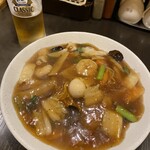 中華屋 らん - 五目あんかけ焼きそばと、クラシックの生ビール♪