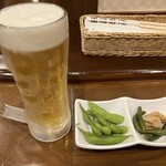 梅寿庵 - 生ビール おつまみ冷