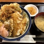 天丼てんや - 桜海老天丼にプラスワンでいか天のせ