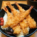 Komoro Soba - 小諸そば 八重洲店 ＠日本橋 えび天祭りの 満腹上天丼 小梅のせちゃってます