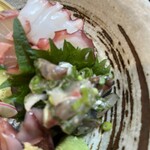 旬菜の味わい がら里 - たこ　アジたたき　ホタルイカ　