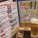 Oosaka Abeno Aka No Ren - ちょい呑みセットＢ680円の小鉢鶏皮ポン酢