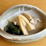 打心蕎庵 - ハマグリ・若芽・筍の含め煮　