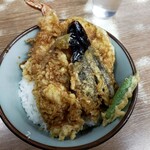 豊野丼 - 海鮮丼（海老、キス、穴子、さつまいも、ナス、ししとう）1000円