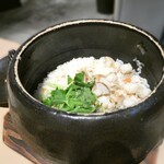 Jummai Sake Kasu Tamanohikari - 帆立の炊き立て土鍋ご飯