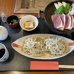 そばの心 志茂部 - 鴨肉そば（鉄板焼き）