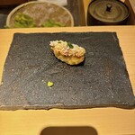 天ぷらあら木 - 甘鯛の松笠揚げ