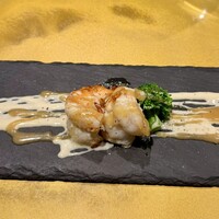 鉄板焼 炭焼 さいとう - 海老とブロッコリーのソテー