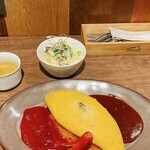 Cafe Bookmark - ふわふわオムライスＷソース サラダスープドリンク付き