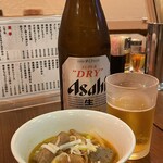 Masaruya Hanten - お通しと瓶ビール¥550