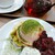 プロムナードカフェ - 料理写真:ワッフルアイス　桜　450円　アールグレイ　ドリンクセット　330円