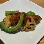 中国菜シンペイ - 宮崎産きなこ豚の酢豚　※取り分け　※使っている野菜が斬新