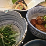 Hananoren - 水菜のおひたしとマグロの甘露煮