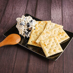 Black bean cream cheese crackers