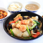 五目餡かけ焼きそばセット