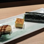Sushi Akademi Itsuki - 寿司3種（穴子　玉子　手巻き寿司）