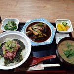 ナカガワ☆スエ食堂 - 本マグロのネギトロ丼と麻婆茄子定食