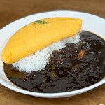 琥珀 - 料理写真:オムレツ黒カレー☆