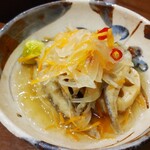 蕎麦処 利右エ門 - 野菜たっぷり公魚南蛮漬け