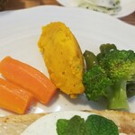 キッチン ブルー グローブ - 備え付け野菜のアップ