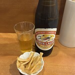 めん和正 - 瓶ビールと、つまみメンマ(サービス)