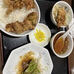 中華料理　燕京 - 唐揚げ定食(皿から外してます)