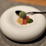 isolata - ドルチェ　春菊のセミフレッド(スゴい)とグレープフルーツの組み合わせ◎