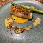 洋食堂 のろ - “季節の鮮魚のクロッカンテ 柚子味噌薫るヴァンブラン モリカーター”。舌平目を柚子味噌で⁈新しい美味さです。