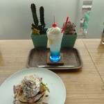 シーバーズカフェ - ハニーキャラメルパンケーキ＆海色クリームソーダ（ブルー）②