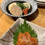 夢や - ホヤの塩辛とあん肝ポン酢