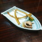 うなぎ 魚政 - 骨煎餅と肝