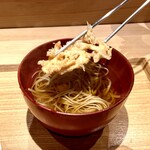 日本橋 蕎ノ字 - 桜えびかき揚げ 温かい蕎麦