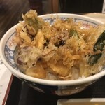 味奈登庵 - ホタルイカと春野菜のかき揚げ天丼