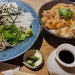 石挽き十割蕎麦 玄盛 - 鬼おろしぶっかけ大盛と京赤地鶏親子丼