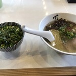 Menya Yubuki - ねぎ飯¥250 塩ラーメン¥650