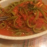 マリノ - カニのトマトソースーほうれん草の生麺！(^O^)