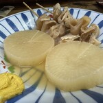 弥太郎うどん - 大根150円/個　牛すじ180円/本