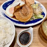 肉めし岡もと  - チャーシューエッグ定食