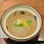 すみや亀峰菴 - 京こかぶ鴨射込み　吉野餡　生姜　柚子