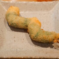 串揚げ 依知川 - 白姫海老しそ巻き