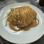 中国料理 龍門 - 蒸し鶏の胡麻ミソかけ