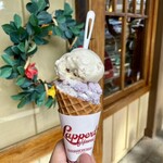 Lappert's Hawaii Hilton Hawaiian Village Rainbow Bazaar, Oahu - 2SCOOPS(PANIOLO COOKIE CRUNCH,UBE HAUPIA),WAFFLE CONE