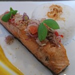 BALInese Restaurant BUNGA LOTUS - バリニーズサーモン ～カボチャピューレ～・ジャスミンライス アップ