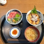 Nigou Ten - 生しらすマグロ丼と穴子丼（ミニ）