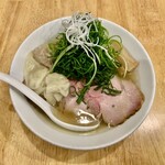 中華そば ココカラサキゑ - 魚介塩＋ワンタン&九条ネギ 1300円