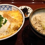Mamezara Ryourisake Sobamae - 三元豚カツ丼蕎麦セット