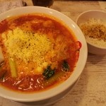 太陽のトマト麺 - 普通のチーズトマト麺とチビリゾ。